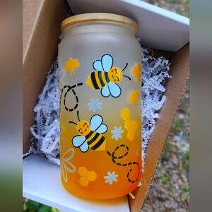 Bumblebee Glass Can Cup